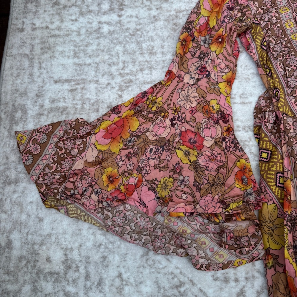 Aratta Silent Journey Floral Maxi Dress Size XS NWOT Boho Gypsy Hippie Whimsy - Picture 11 of 14